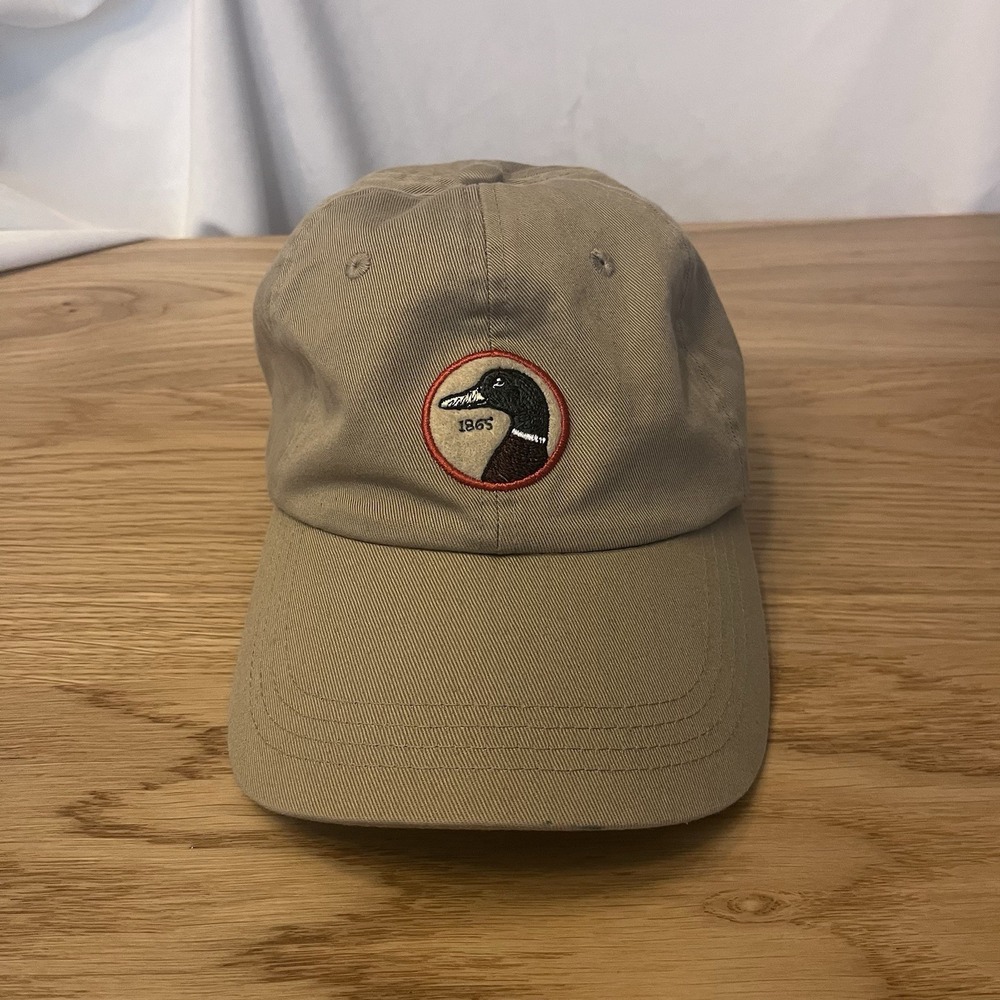 Duck Head Circle Patch Twill Strapback Khaki Embroidered Classic Cap Hat